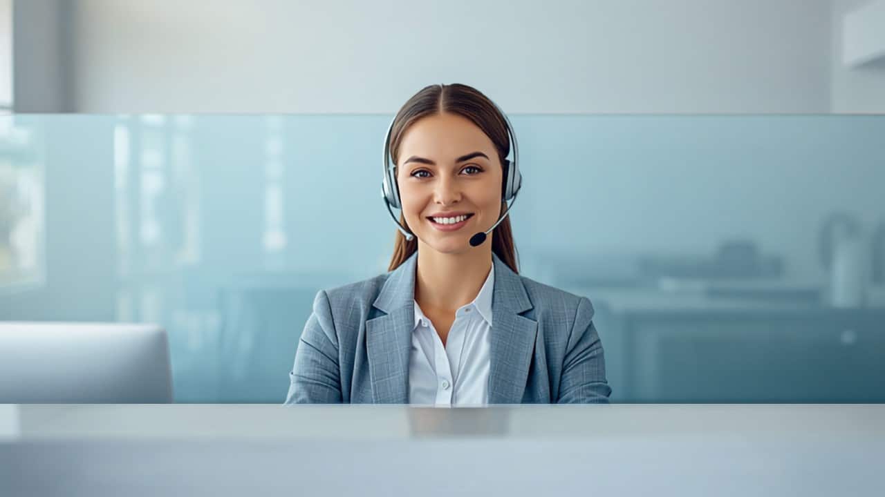 Receptionist answering a call while a business owner is away on vacation