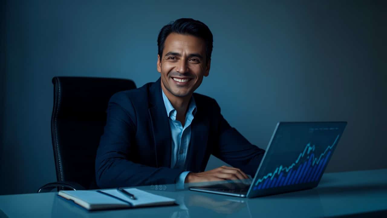 Executive Reviewing Business Analytics Executive reviewing business analytics to measure answering service ROI