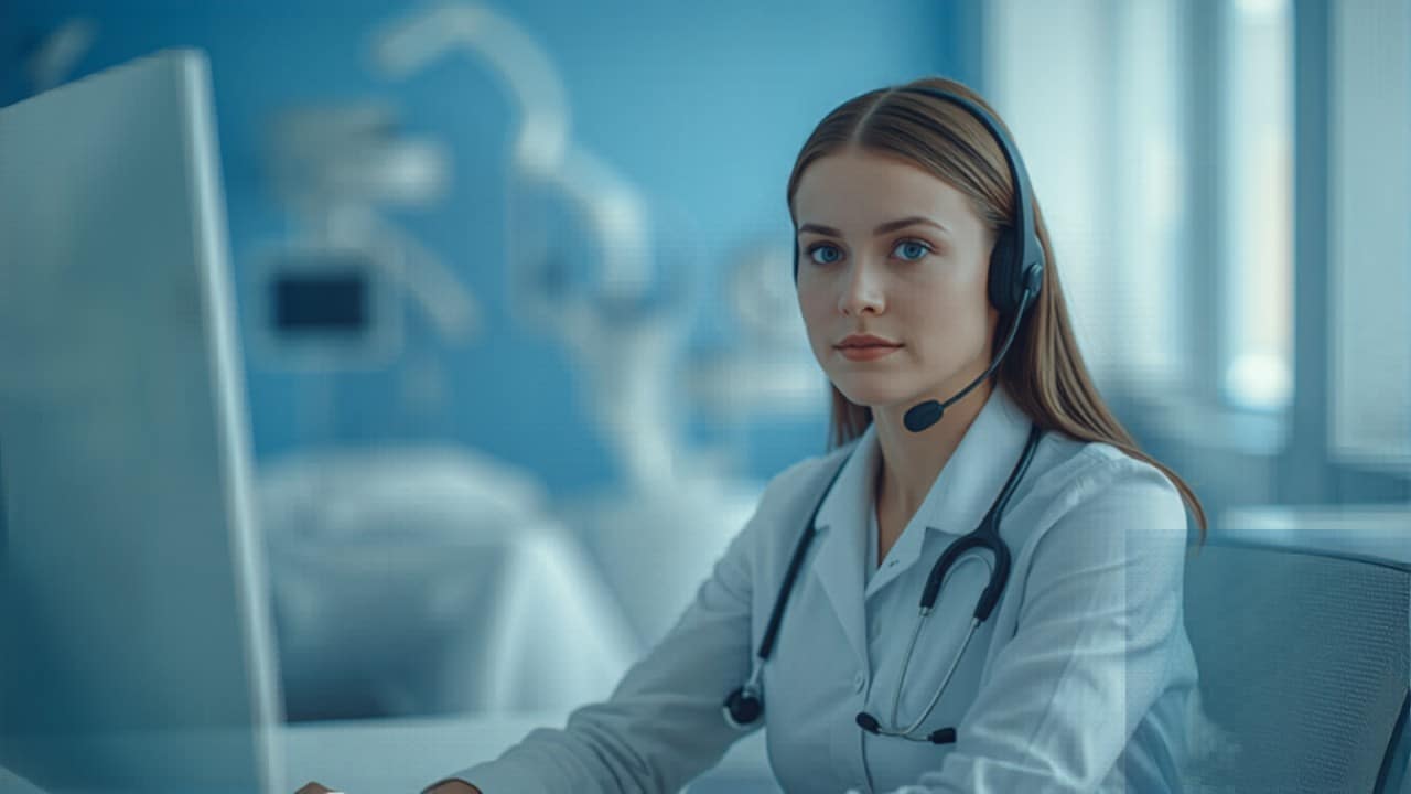 Doctor on a call illustrating HIPAA-compliant call handling