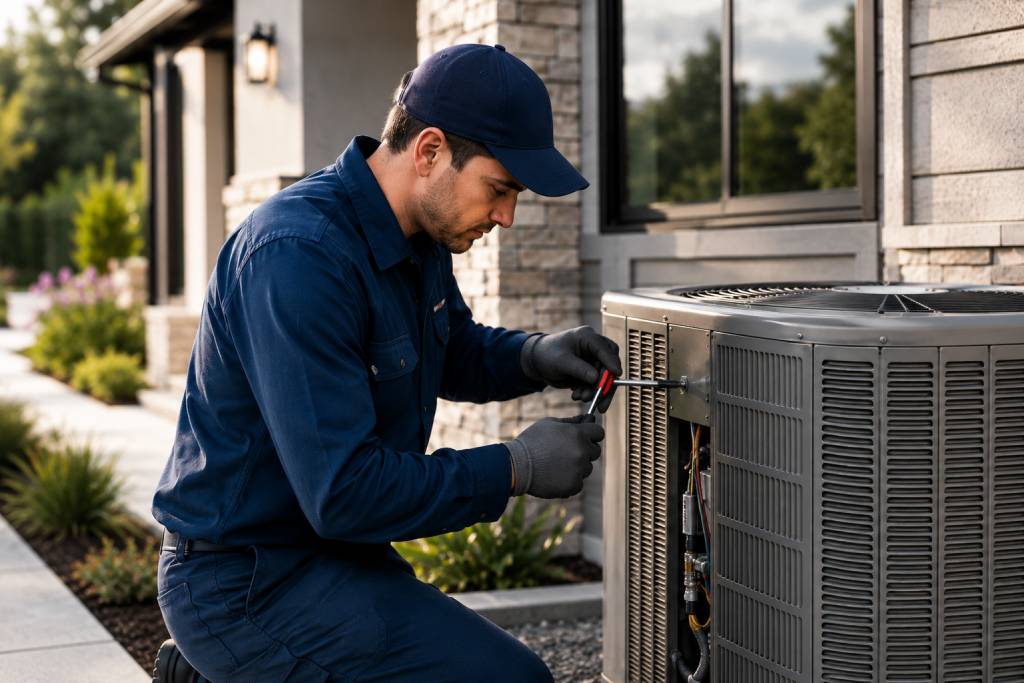 Industries we serve – HVAC technician on a service call